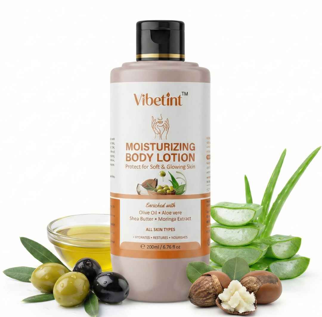 Vibetint Body Lotion with Olive Oil & Aloe Vera | Deep Moisturizing | 200ml