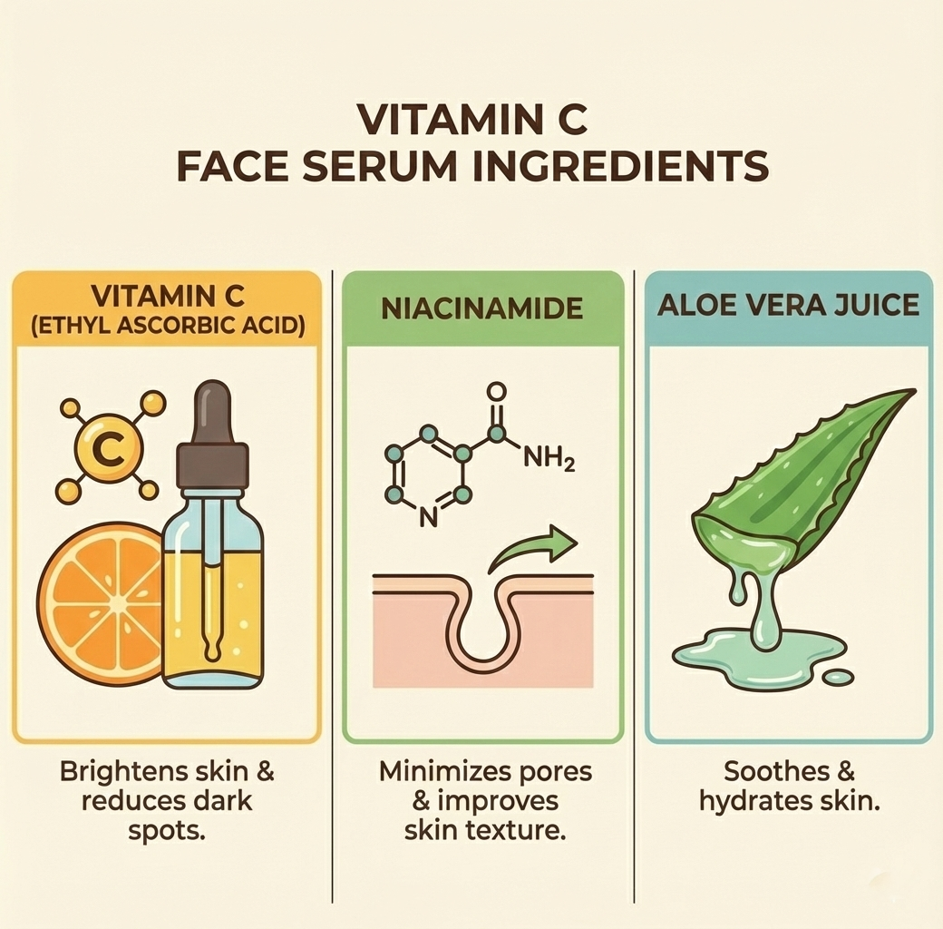Vibetint Vitamin C Face Serum for Bright & Even Skin Tone, 30 ml