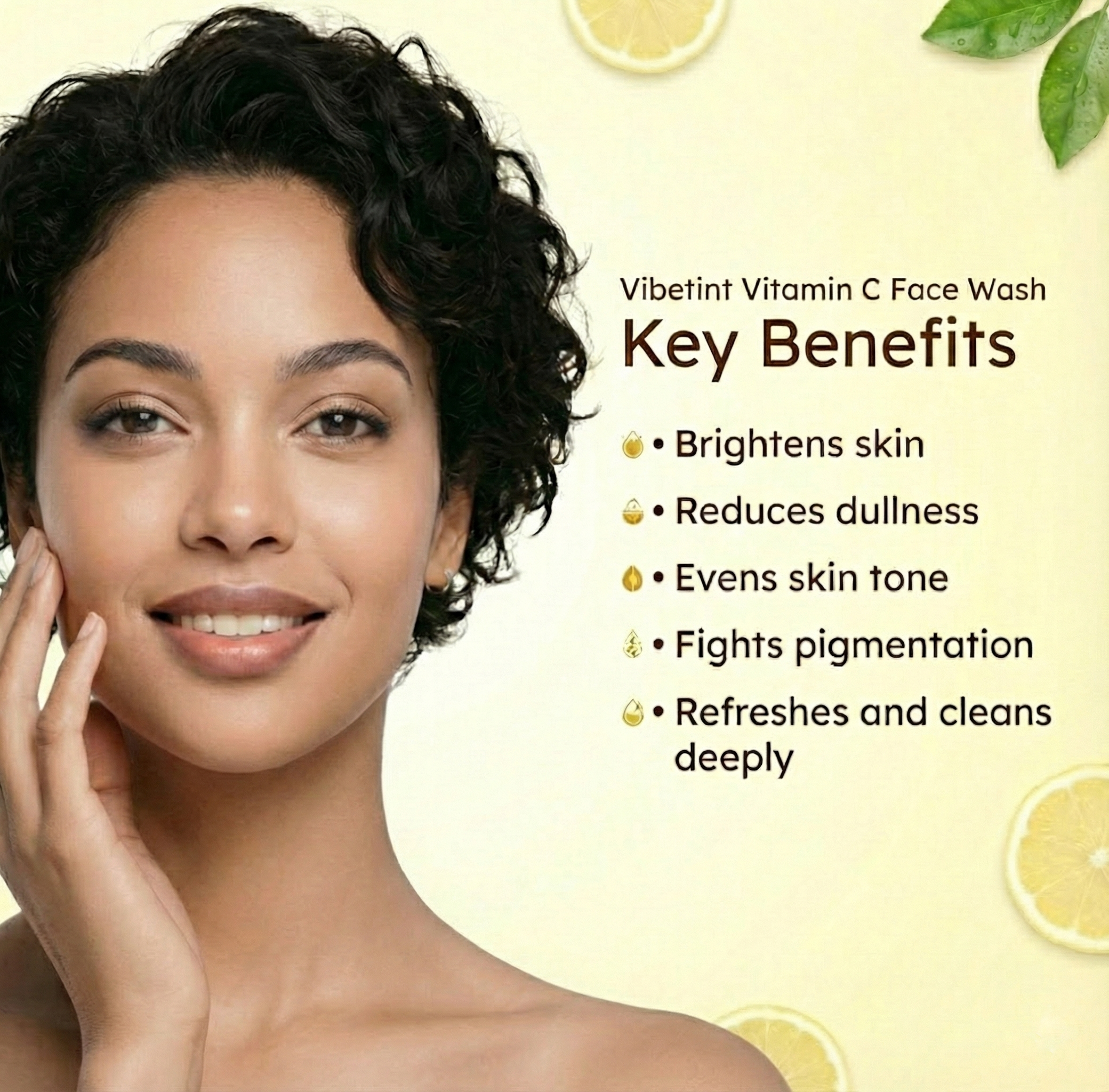 Vibetint Face Wash with Ceramides & Vitamin C for Bright Skin, 80 g