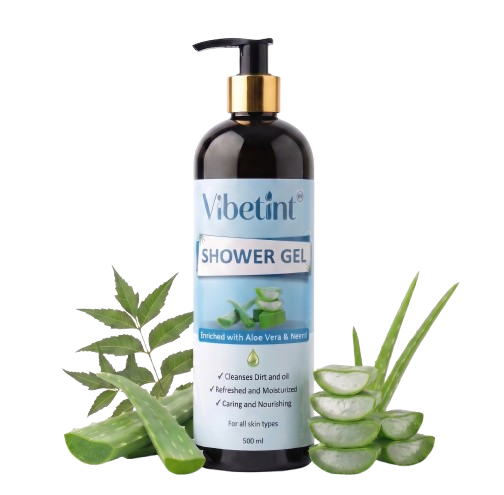 Vibetint Shower Gel with Aloe Vera & Neem, 500 ml – For All Skin Types